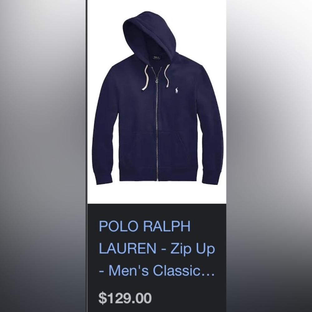 Mens Large Zip Up Polo Sweater